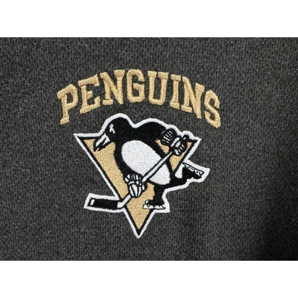 Pittsburgh Penguins Shirt Mens Large Gray 1/4 Zip Active Top Long Sleeve NHL - Picture 4 of 10
